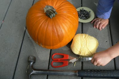 Supplies needed for pumpkin nailing