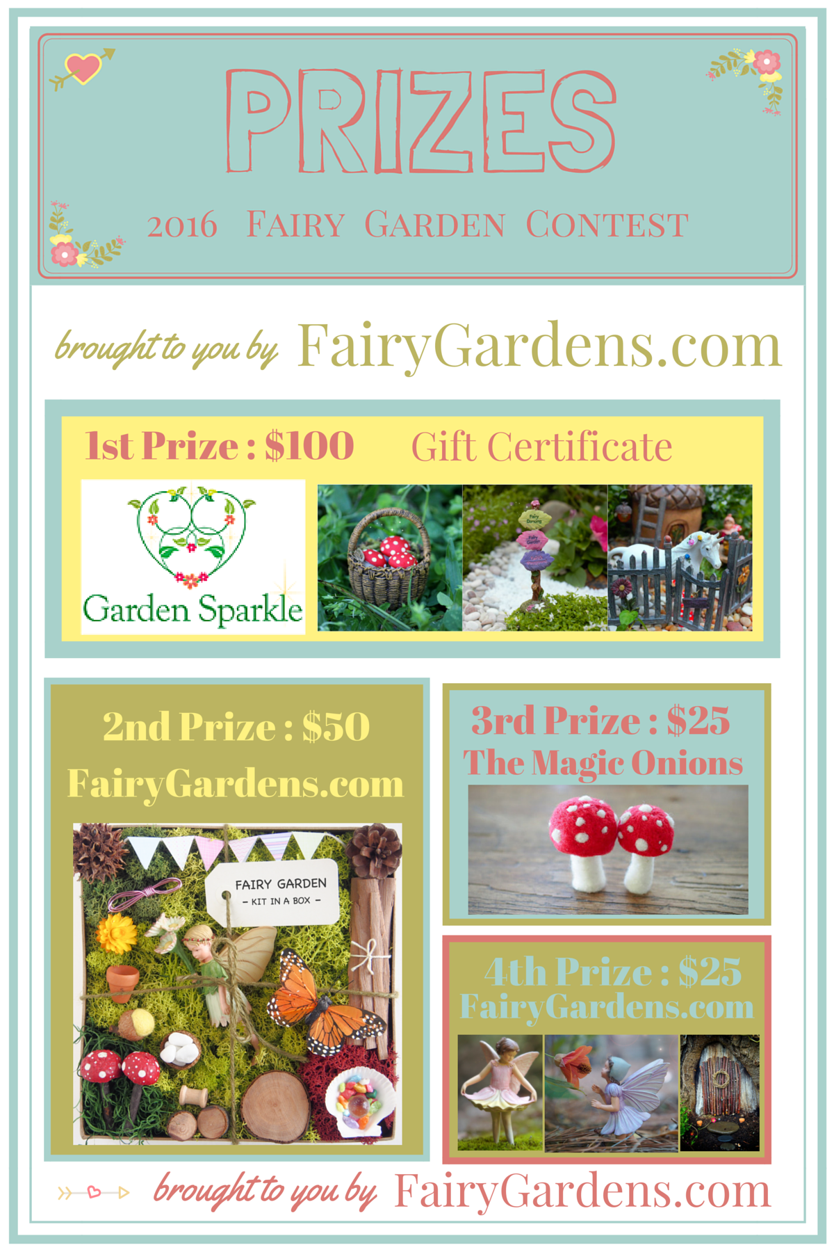 AMAZING Prizes for the Fairy Garden Contest on FairyGardens.com :: 2016