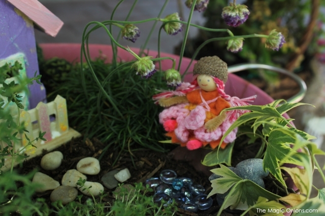 Kid-made Fairy Garden : Finalist in 2014 Fairy Garden Contest : www.theMagicOnions.com