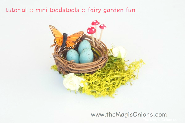 Make adorable mini toadstools for your fairy garden :: DIY tutoiral :: www.theMagicOnions.com