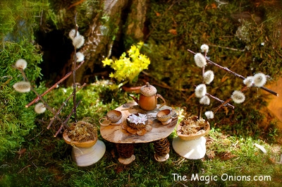 Acorn tea set :: Fairy Garden :: The Magic Onions :: www.theMagicOnions.com
