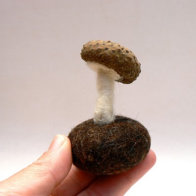 needle felted mushroom acorn