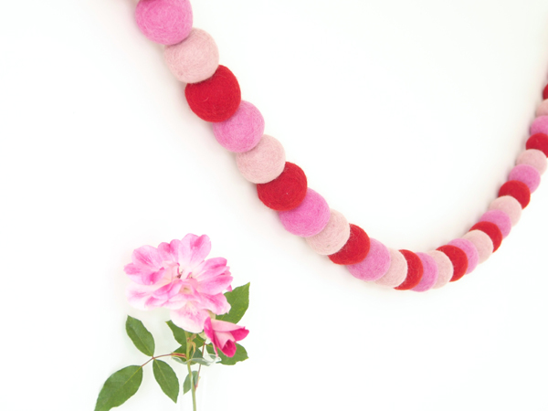 Felted Wool Garlands for Valentine's Day : www.theMagicOnions.com/shop/