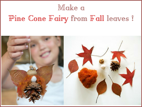 DIY Tutorial to make a Pine Cone Fairy with Fall Leaves : www.theMagicOnions.com