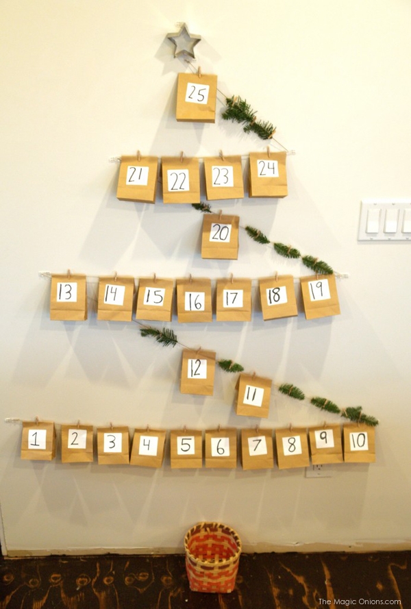 DIY Christmas Tree Advent Calander : www.theMagicOnions.com