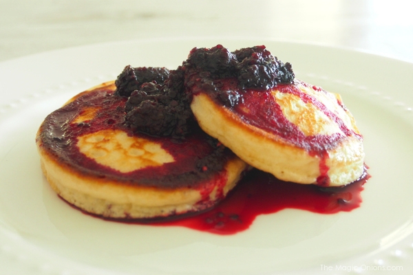 photo of pancakes with Mulberry jam syrup