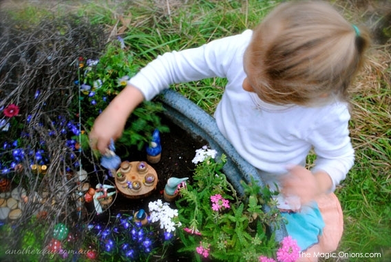 Second Place Winner : 2014 Fairy Garden Contest : Kid Friendly Fairy Garden :  The Magic Onions : www.theMagicOnions.com