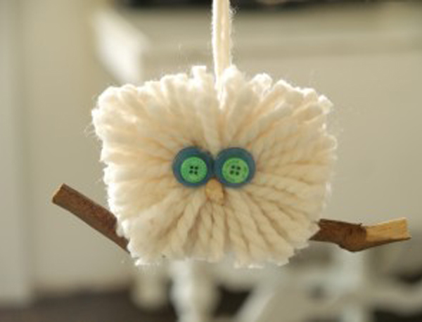 Fluffy Wool Owl Ornament : Handmade Christmas : www.theMagicOnions.com