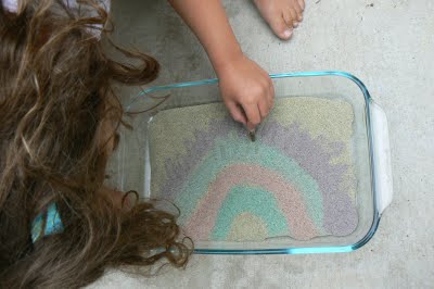 Our rainbow painted sand