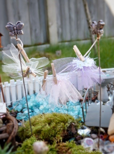 Fairy Tutu Washing Line Fairy Garden : Finalist in the Fairy Garden Contest : www.theMagicOnions.com