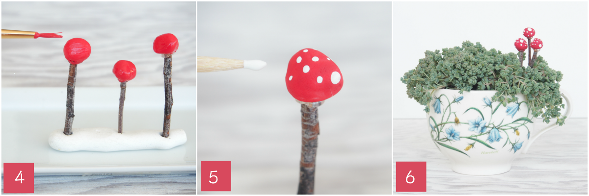 How To Make Mini Toadstools for your Fairy Garden :: DIY Tutorial :: www.theMagicOnions.com