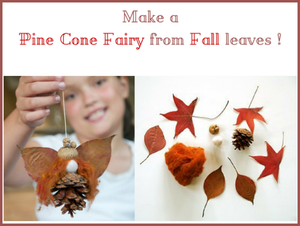 DIY Tutorial to make a Pine Cone Fairy with Fall Leaves : www.theMagicOnions.com