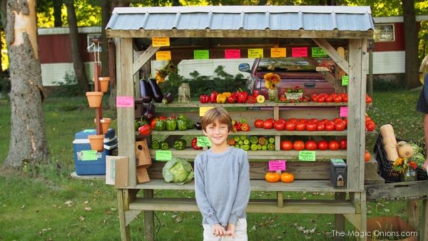 Photo of an Organic Fruit and Vegetable Stand : www.theMagicOnions.com