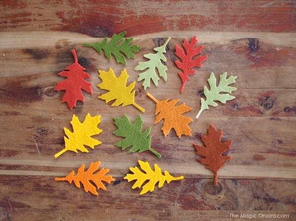 DIY Felt Leaf Ornaments for Thanksgiving Tutorial : www.theMagicOnions.com