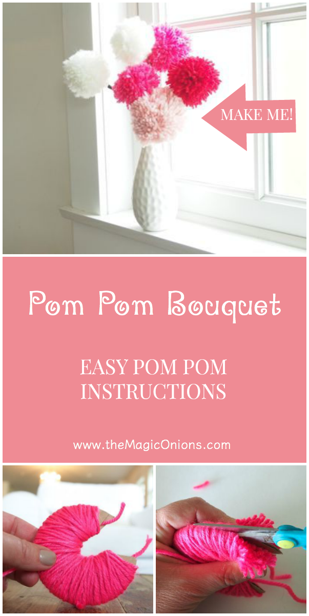 Beautiful POM POM BOUQUET :: and EASY pom pom instructions from The Magic Onions