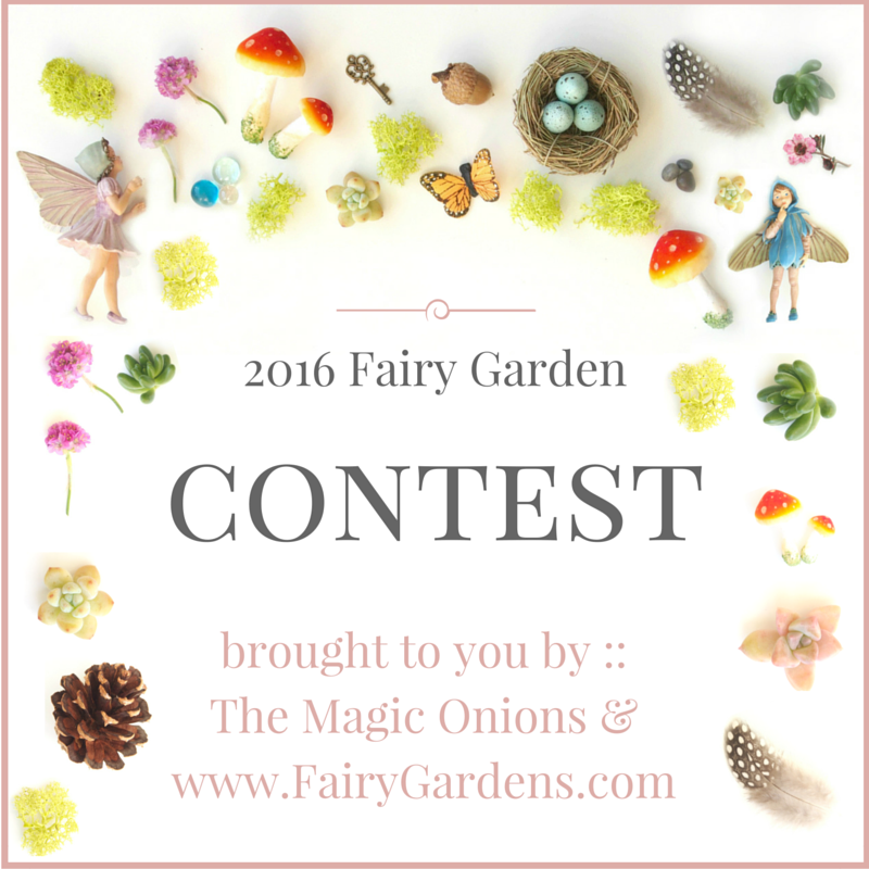 Enter the 2016 Fairy Garden Contest from The Magic Onions at www.FairyGardens.com