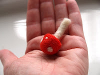 Waldorf craft tutorial for a needle felted toadstool