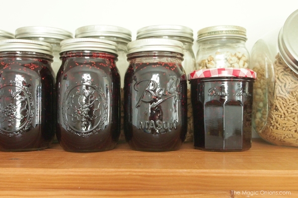 photo of mason jars of mulberry jam