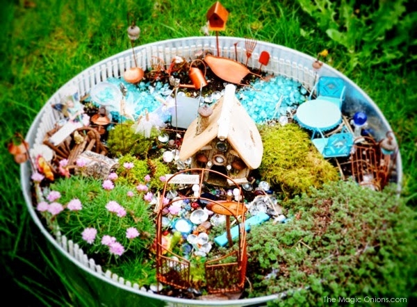 Flower Pot Fairy Garden : Finalist in the Fairy Garden Contest : www.theMagicOnions.com