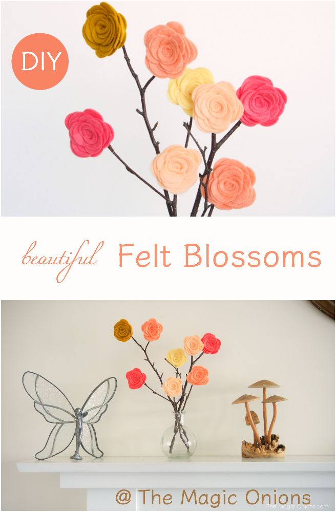 Make beautiful Felt Flowers in a few simple steps DIY Tutorial with The Magic Onions Blog
