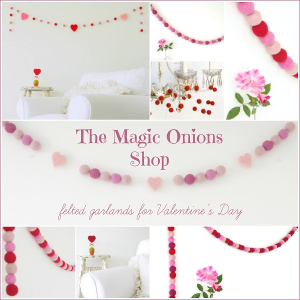 Felted Garlands for Valentine's Day : www.theMagicOnions.comshop