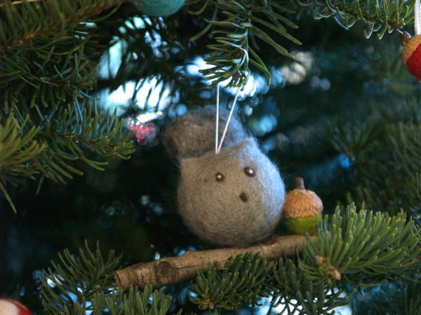 Needle Felted Squirrel Ornament : www.theMagicOnions.com