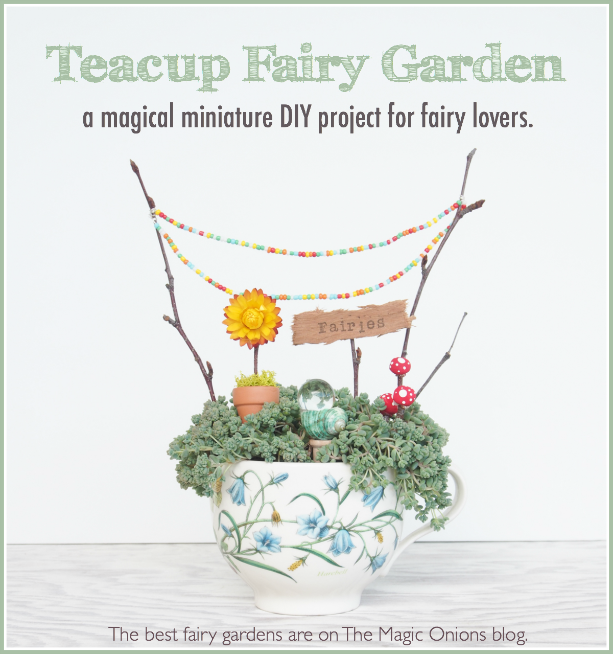 Fairy Garden in a Teacup :: DIY Tutorial :: www.theMagicOnions.com