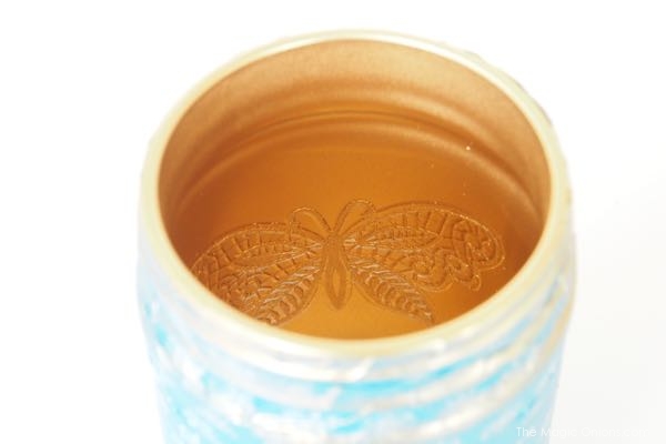 diy craft tutorial of gold spray paint mason jar photo