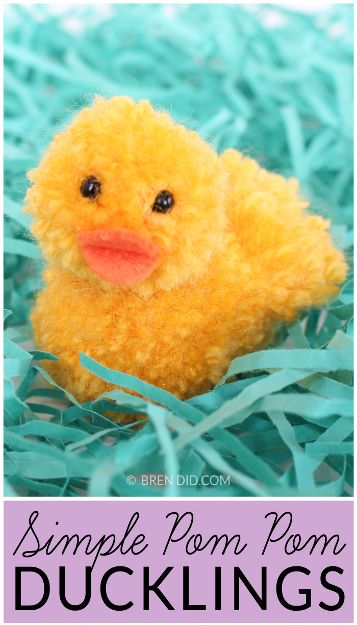 DIY Yarn Pom Pom Ducks for Simple Spring and Easter Crafting :: www.theMagicOnions.com