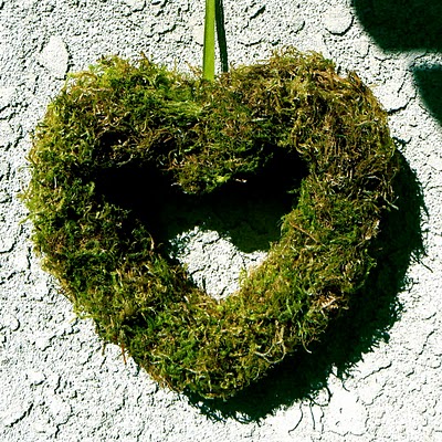 Heart sphagnum moss living wreath form - 17