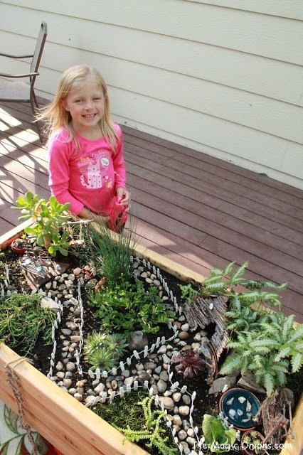A magical kid-friendly fairy garden from The Magic Onions Blog