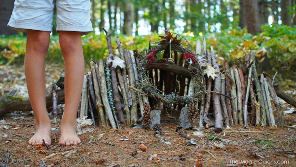 Making a Fairy House in the Woods : www.theMagicOnions.com