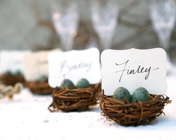 Robins Nest Escort Cards : Fairyfolk Weddings : www.fairyfolkweddings.etsy.com