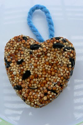 pretty little heart shaped birdseed cakes that are hard and durable